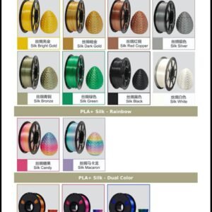 PLA+ Silk Filament – Basic Colors (1KG, 1.75mm)